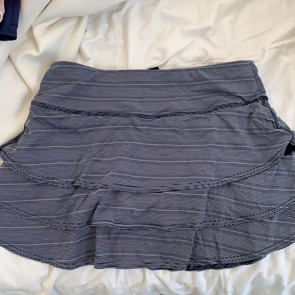 Navy & white striped Skort